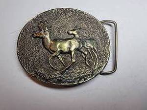 Wyoming Studios Brass Elk Belt Buckle
