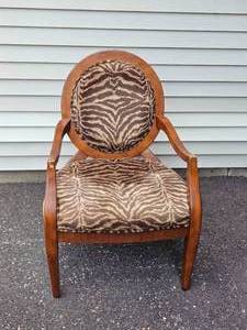 Animal Print Upholstered Accent Armchair