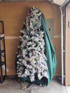 Seven foot tall flocked Artificial Tree