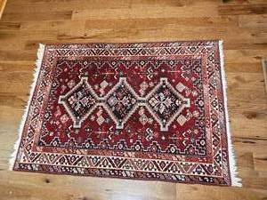 Red Geometric Area Rug 49 by 68 Inches