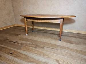 Oval Wood Coffee Table with Tapered Legs