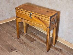 Vintage Wood Sewing Box on Stand