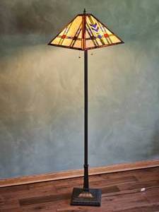 Mission Style Stained Glass Floor Lamp