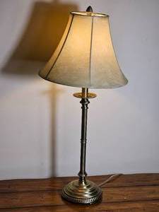 Classic Brass Tone Table Lamp with Shade