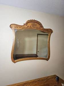 Ornate Carved Wood Wall Mirror