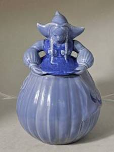 Vintage Redwing Pottery Blue Dutch Girl Cookie Jar