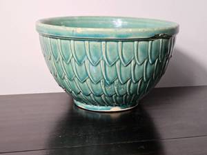 Vintage Green Glazed Mccoy  Pottery Bowl