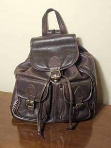 Dark Brown Leather Backpack Purse