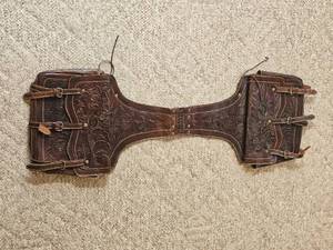Vintage Tooled Leather Western Saddlebags