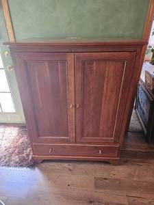 Cherry Finish Media Armoire Cabinet