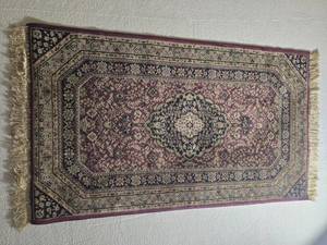 Burgundy & Black Oriental Style Area Rug