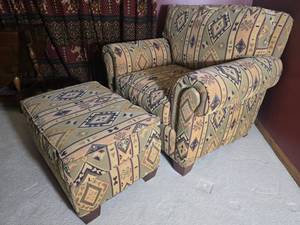 Norwalk Furniture Southwestern Chair and Ottoman