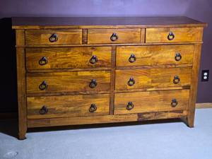 Dick Idol Rustic 9 Drawer Wood Dresser