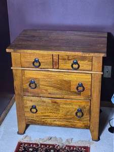 Dick Idol Rustic Wood Nightstand