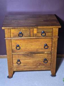 Dick Idol Rustic Wood Nightstand