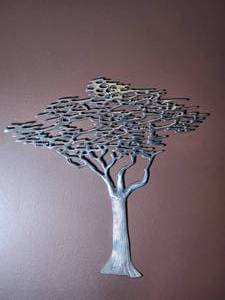 Modern Metal Tree Wall Sculpture