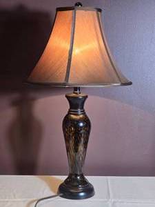 Tortoiseshell Style Glass Table Lamp