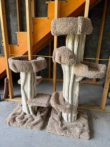 Carpeted Cat Trees 50 in Tall (Lot of 2)