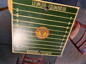 Unique football top table w 3 chairs