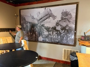 Vintage Train Crash reproduction in frame