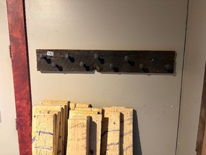Railroad spike coat rack()