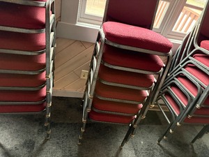 stack of 6 banquet chairs