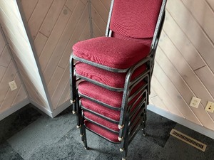 stack of 6 banquet chairs