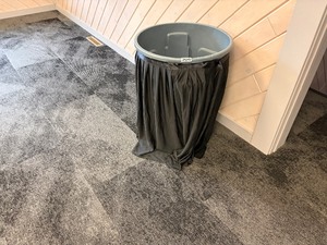 garbage can with decorative cover