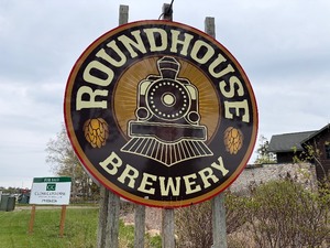 Very large Roundhouse Brewery sign