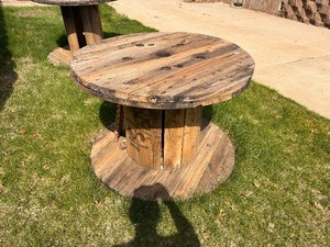 large rustic cable spool