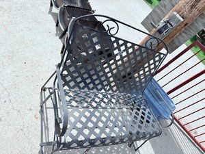Black finish metal patio rocker