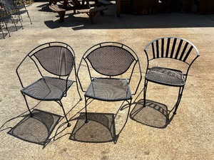 3 black metal patio chair s