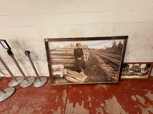 Vintage reproduction of a woman waiting for a train