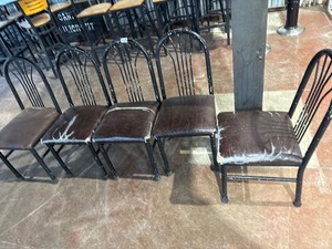 5 metal chairs
