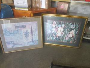 (C-2) 2 Large Framed Wall Decor Pri...