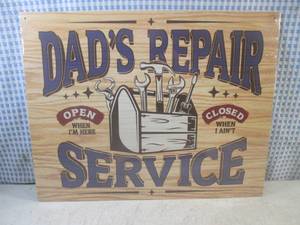 (EC1) Dads Repair Service Tin Sign...