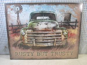 (EC1) Rusty But Trusty Tin Sign 16...