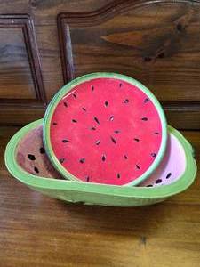 Watermelon Bowl and Plates