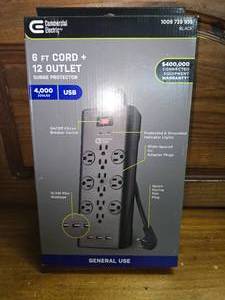 NEW GE 6 Cord with 12 Outlets