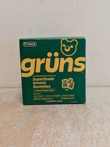 U SNACKS GRUNS SUPERFOODS GREENS GUMMIES 35CT