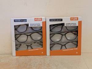 (2) NEW FOSTER GRANT 1.25 READING GLASSES 3PK