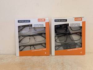 (2) NEW FOSTER GRANT 1.25 READING GLASSES 3PK