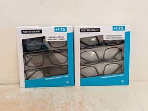 (2) NEW FOSTER GRANT 1.75 READING GLASSES 3PK