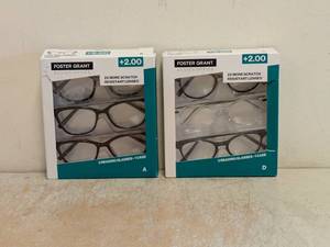 (2) NEW FOSTER GRANT 2.00 READING GLASSES 3PK