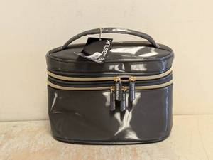 NEW SONIA KASHUK DOUBLE-ZIP TRAIN CASE GRAY