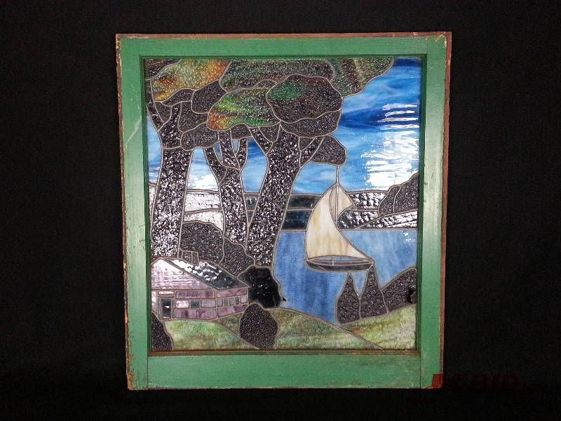 Antique Stained Glass Window c. 19th Century  Early 20th