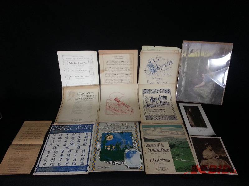 Misc Lot of Antique Sheet MusicBooks Pictures, Etc