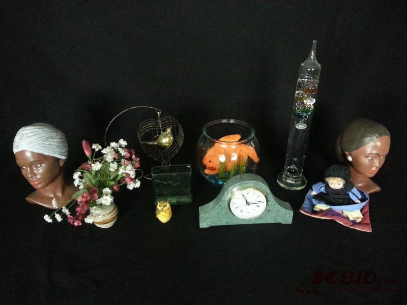 Marble Mantle Clock, Galileo Thermometer, Ceramics & More