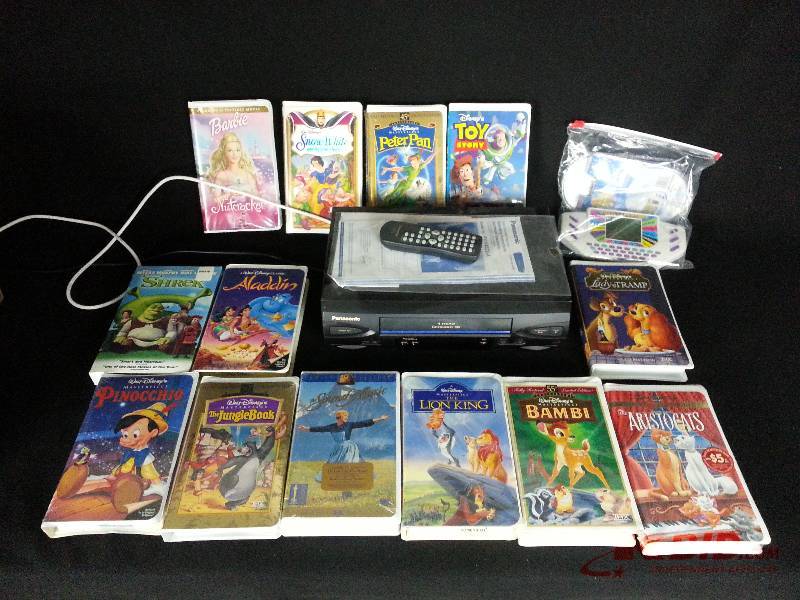 Panasonic VHS Player w VHS Tapes