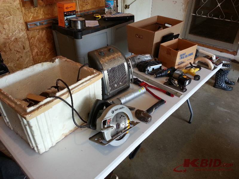 Black and Decker Circular Saw & Accessories, Space Heater, Ryobi Drill, Jig Saw, Tools, Etc.